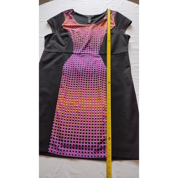 Lane Bryant Black Orange Purple Pink  Cap Sleeve Dress Size 20 - Picture 9 of 12
